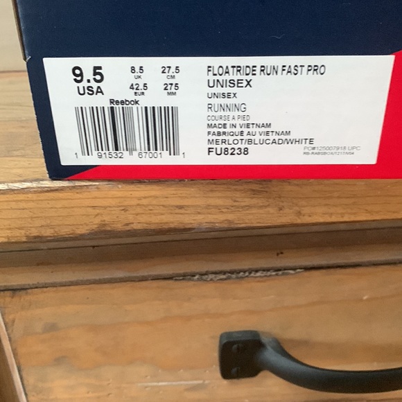 WOMEN'S REEBOK FLOATRIDE RUN FAST PRO. Maroon combo. - Picture 6 of 6